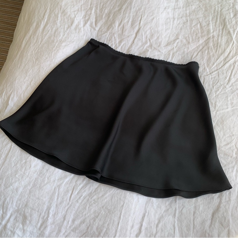 Reformation Black Satin Mini Skirt - Picture 5 of 11